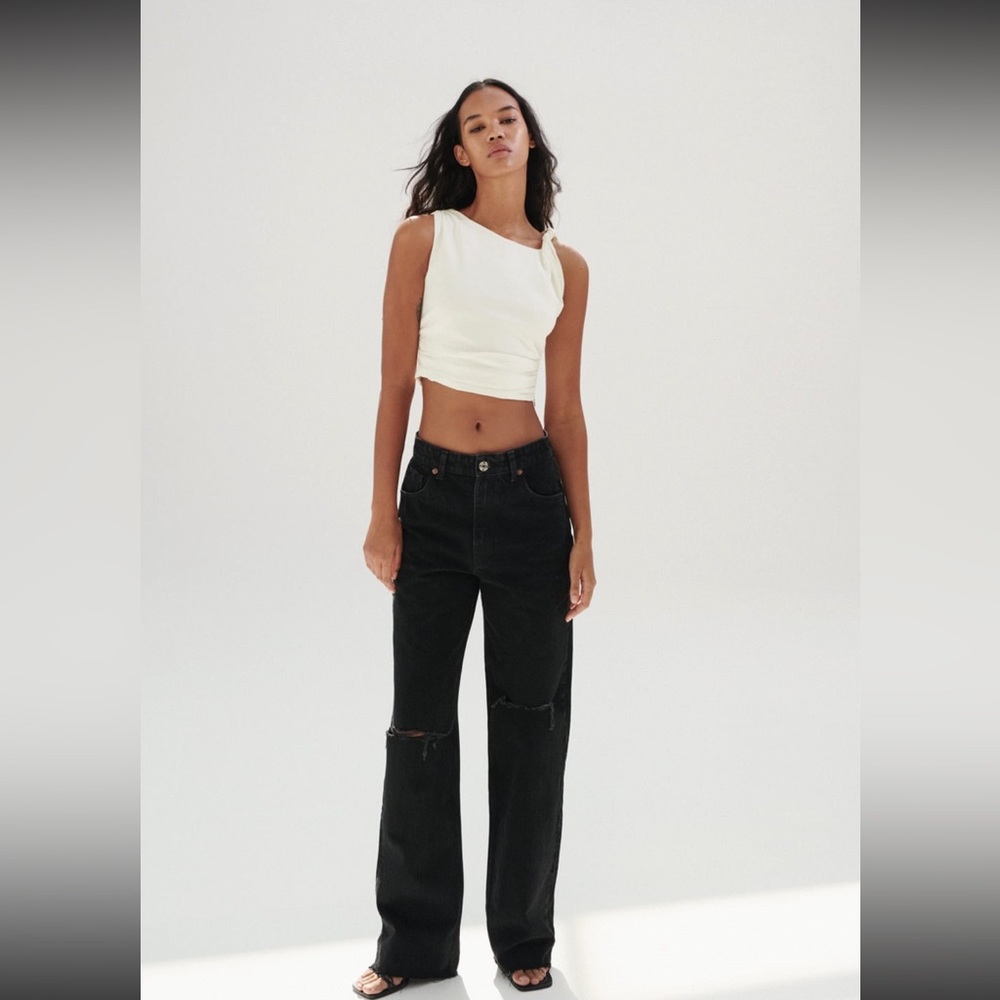 Ruched zipper croptop